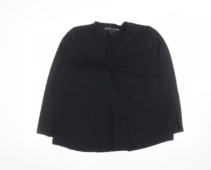 JD Williams Women's Black Long Sleeve V-Neck Tunic Blouse Size 22