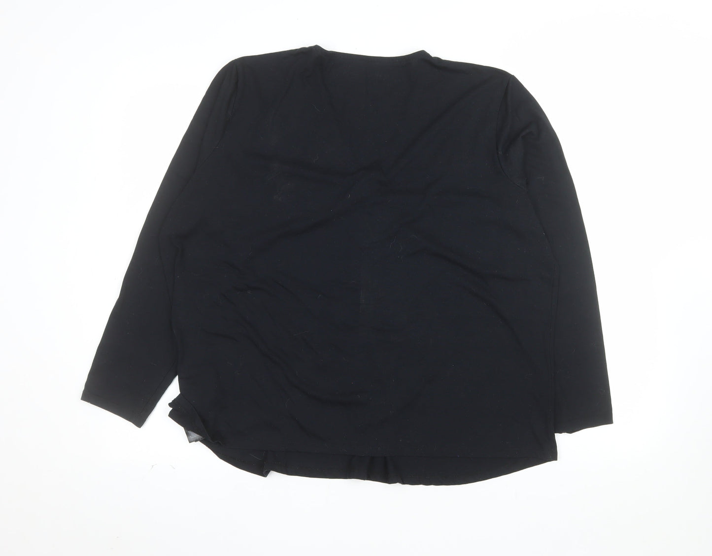 JD Williams Women's Black Long Sleeve V-Neck Tunic Blouse Size 22