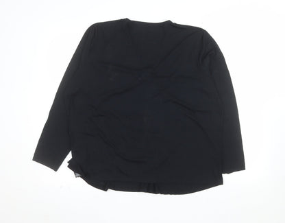 JD Williams Women's Black Long Sleeve V-Neck Tunic Blouse Size 22