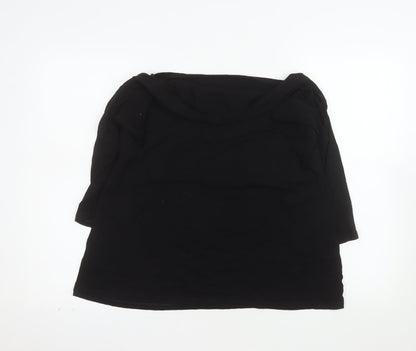 Marks and Spencer Women’s Black Jersey Boat Neck Blouse UK 22