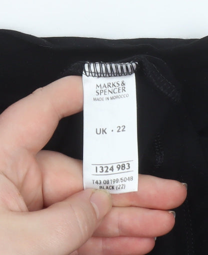 Marks and Spencer Women’s Black Jersey Boat Neck Blouse UK 22