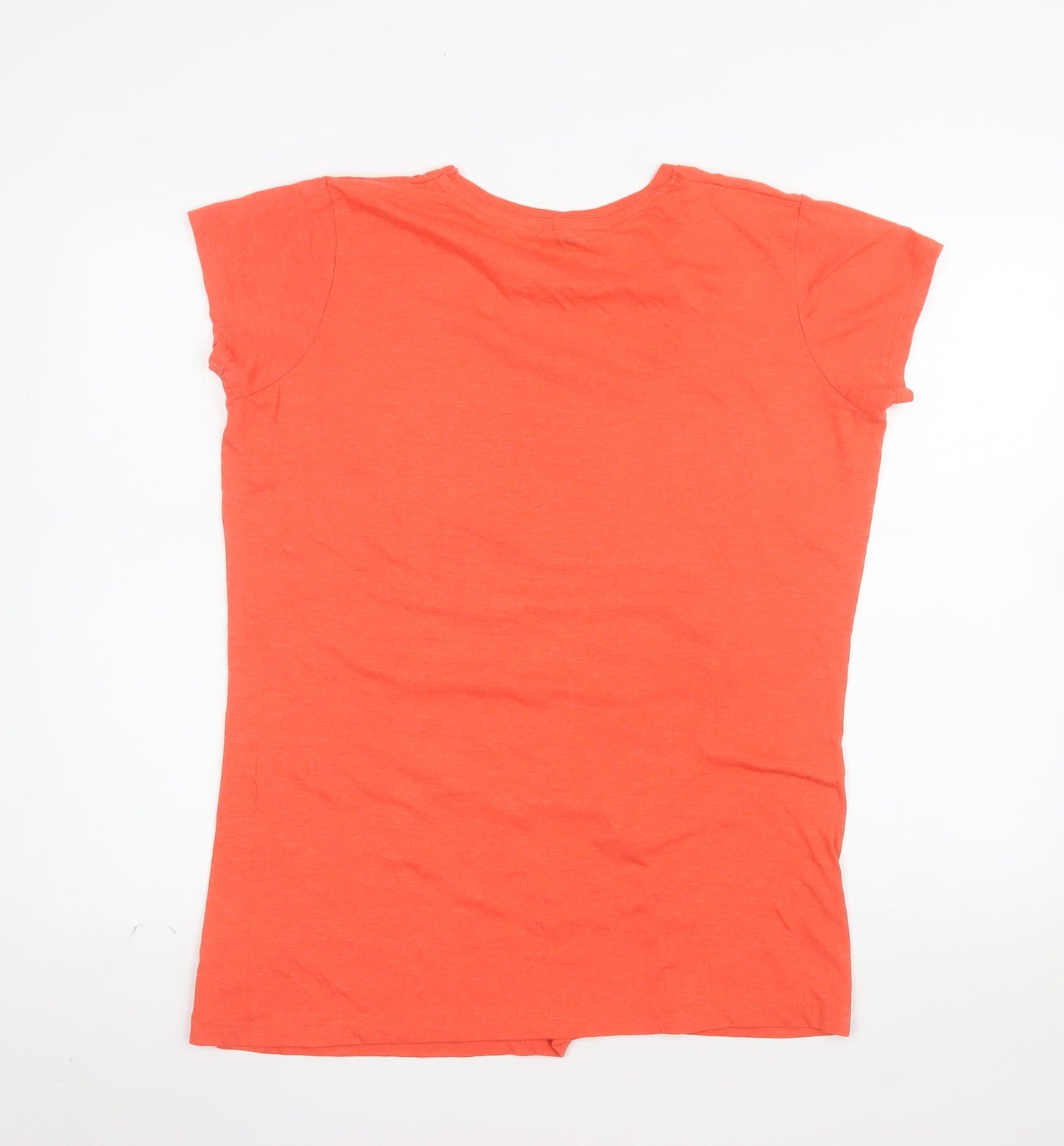 Denim Co Womens Orange Tropical Graphic T-Shirt Size 12