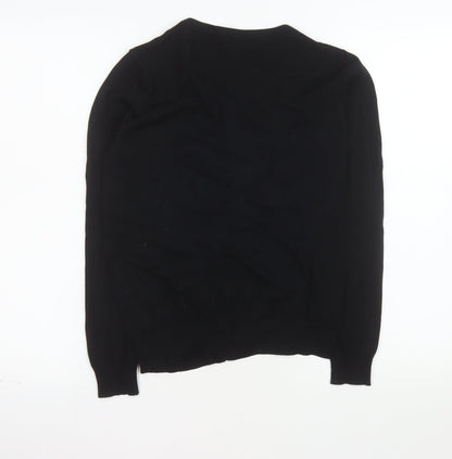 George Women's Black V-Neck Button Cardigan Size 12 Long Sleeve Knit