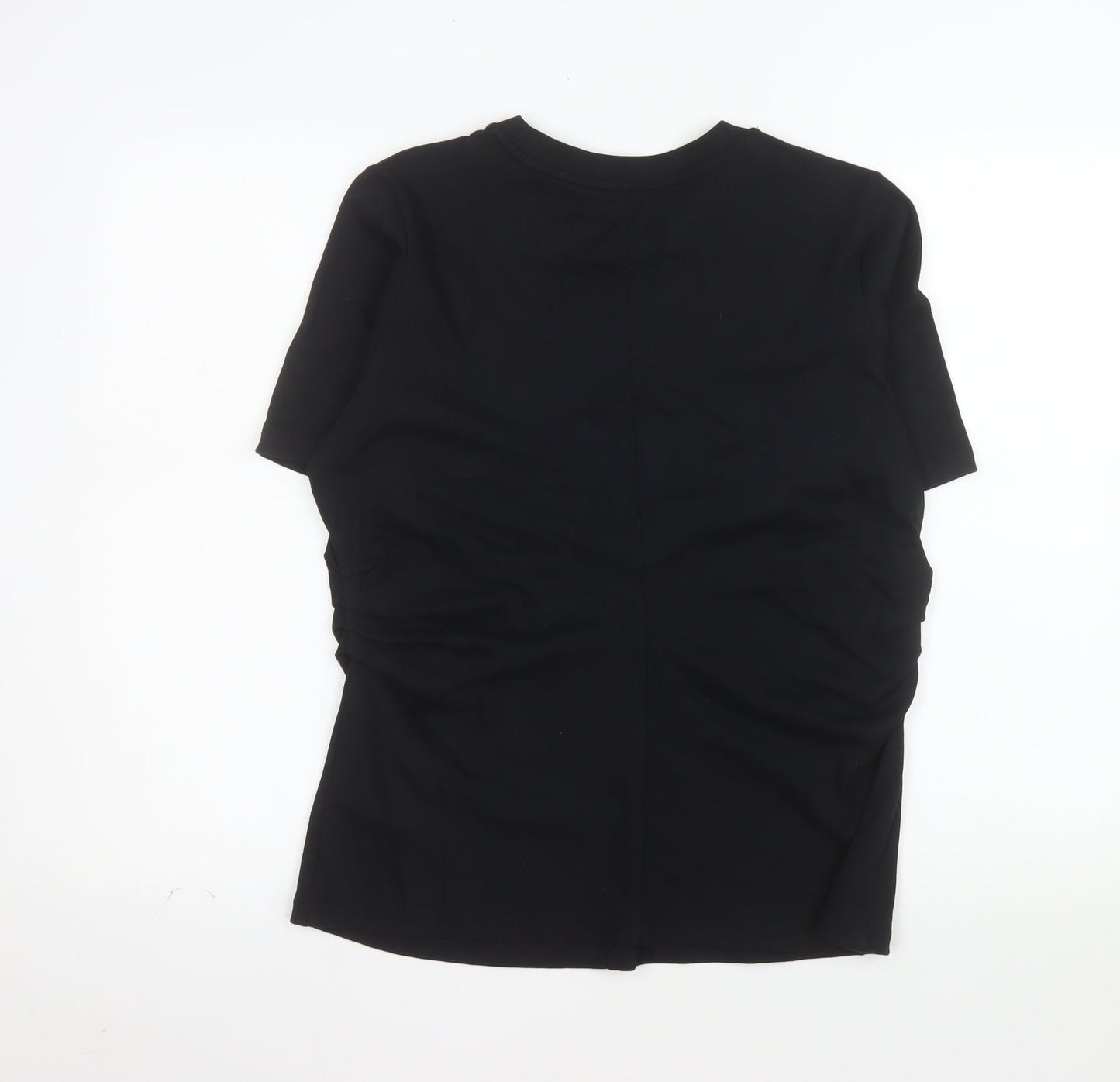 Marks and Spencer Womens Black Cotton T-Shirt Size 14