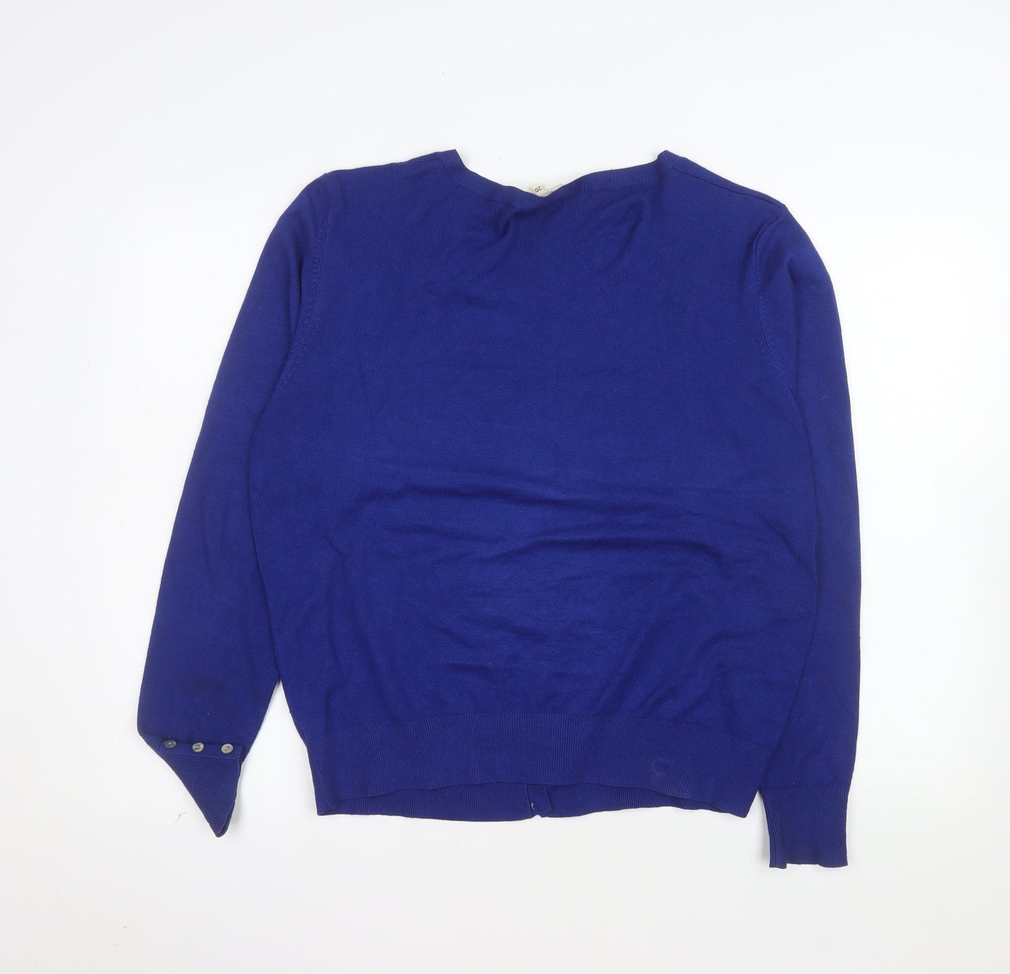 Papaya Women Blue Long Sleeve Crew Neck Cardigan Size 20
