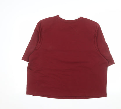 Marks and Spencer Women's Red Short Sleeve Cotton T-Shirt Size 20