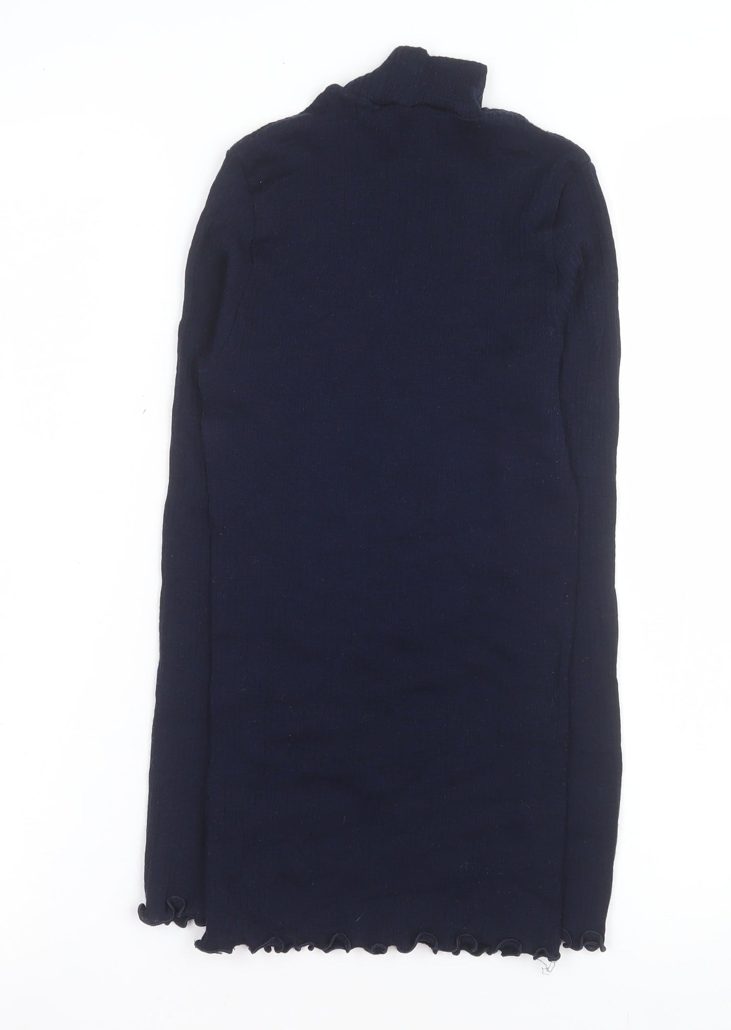 Bella di Notte Women Blue Roll Neck Merino Wool Silk Knit Top Size 12