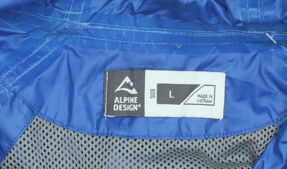 Alpine Design Men's Blue L Lightweight Hooded Windbreaker Jacket