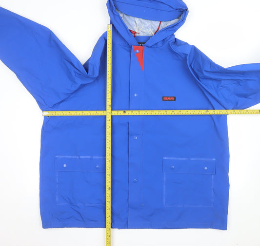 Stearns Men's Blue XL Hooded Waterproof Rain Coat Jacket
