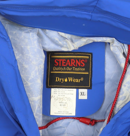 Stearns Men's Blue XL Hooded Waterproof Rain Coat Jacket
