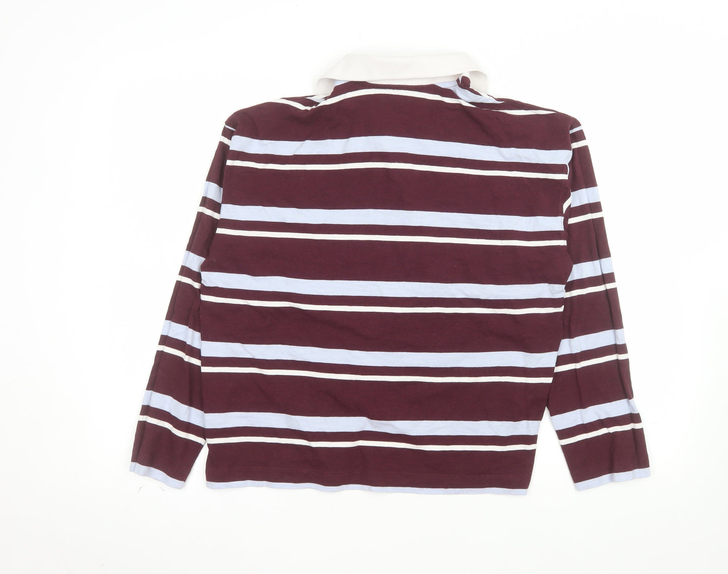 Marks and Spencer Women's Multicoloured Stripe Polo Shirt Size 14