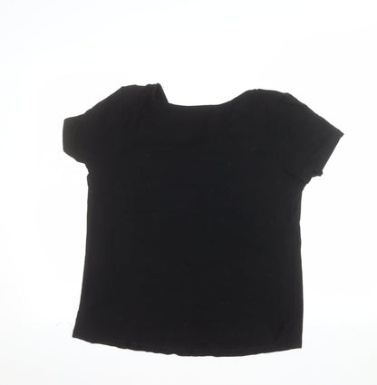 Next Women’s Black Size 16 Scoop Neck Short Sleeve Jersey Top