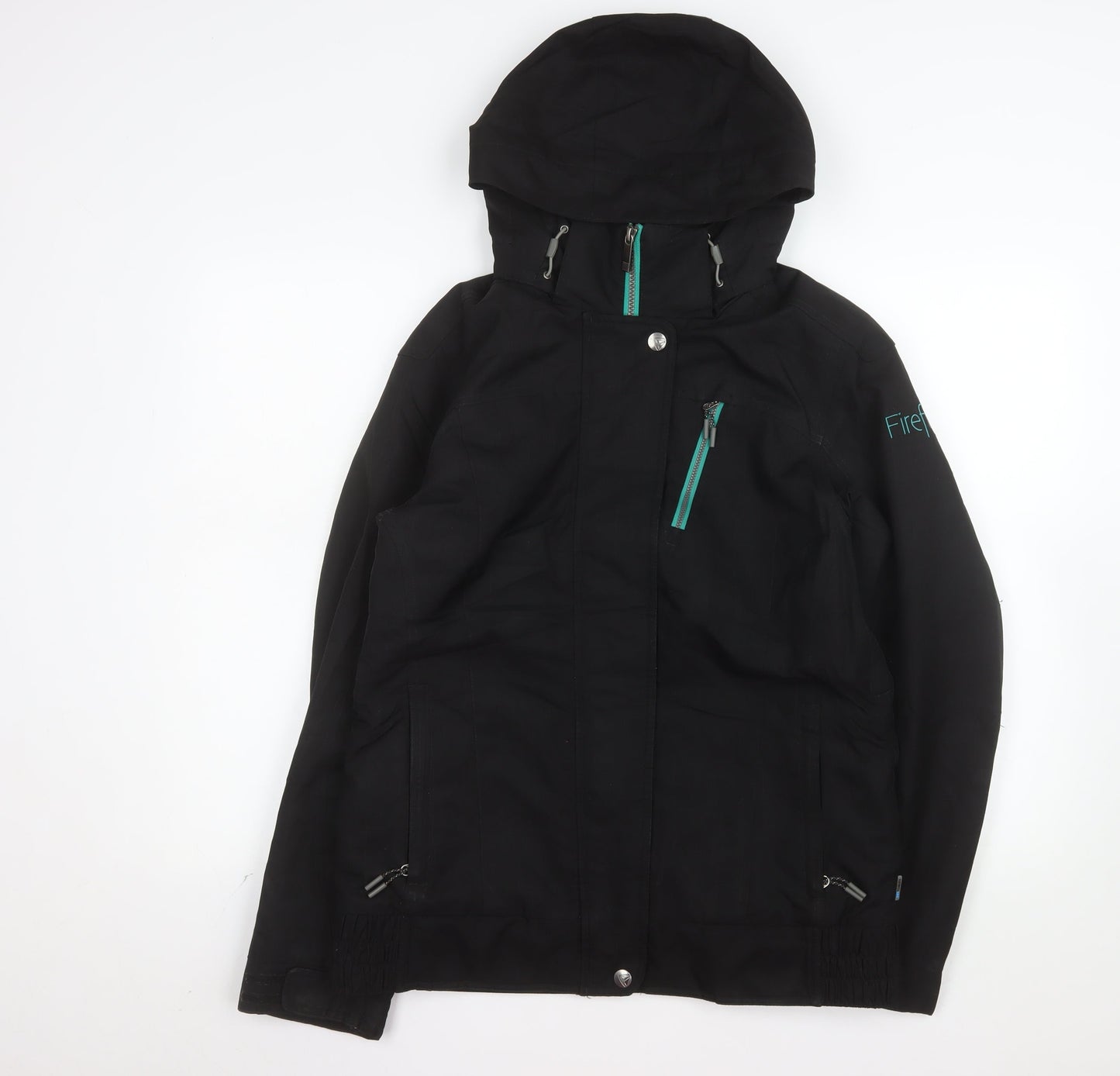 Firefly Womens Black Hooded Waterproof Ski Jacket Size M