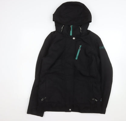 Firefly Womens Black Hooded Waterproof Ski Jacket Size M