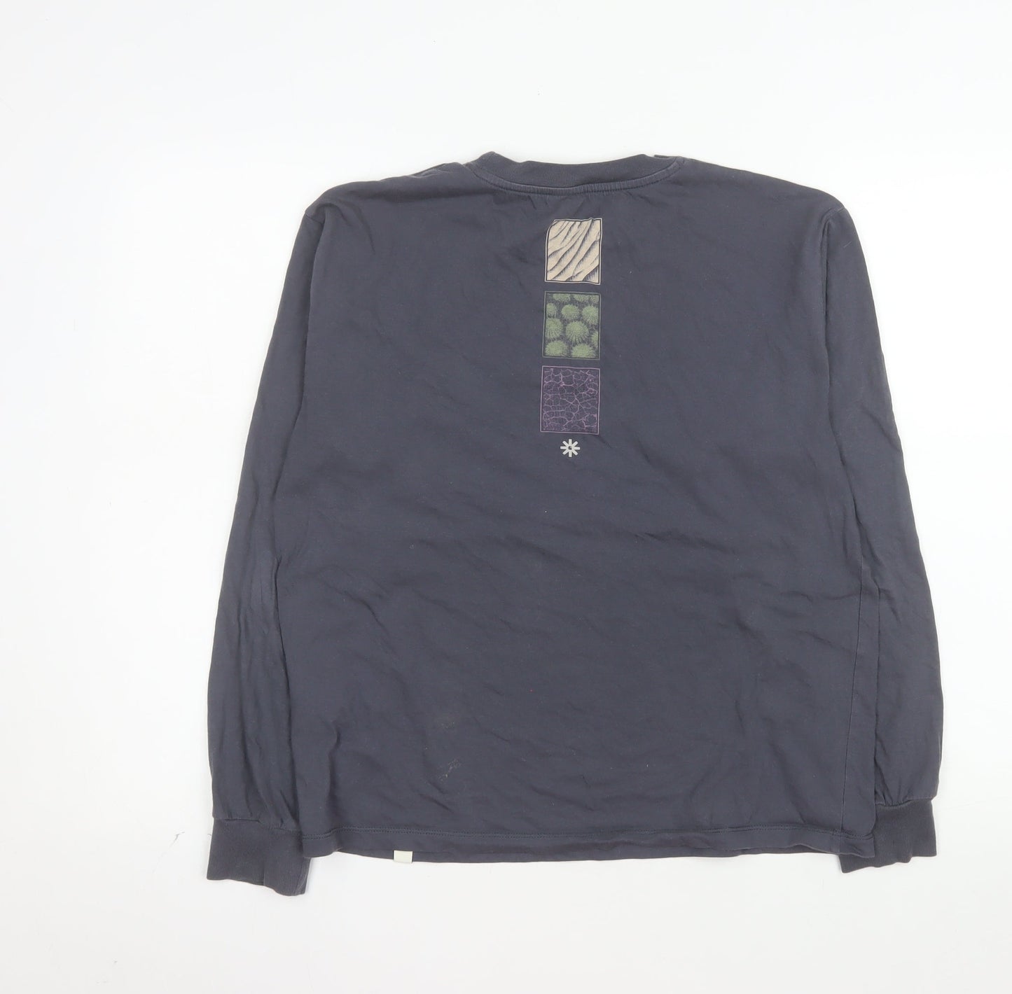 Carhartt WIP Men's Grey Long Sleeve Graphic Cotton T-Shirt Size S