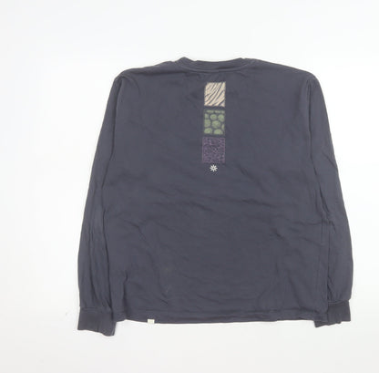 Carhartt WIP Men's Grey Long Sleeve Graphic Cotton T-Shirt Size S