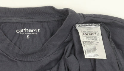 Carhartt WIP Men's Grey Long Sleeve Graphic Cotton T-Shirt Size S