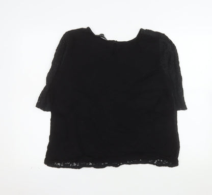 Dorothy Perkins Women's Black Lace 3/4 Sleeve Blouse Size 20