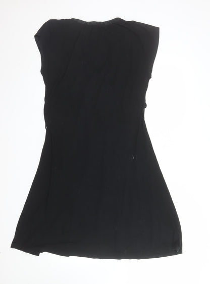 Gap Women’s Black Knee Length V-Neck Empire Waist Cotton Dress Size L