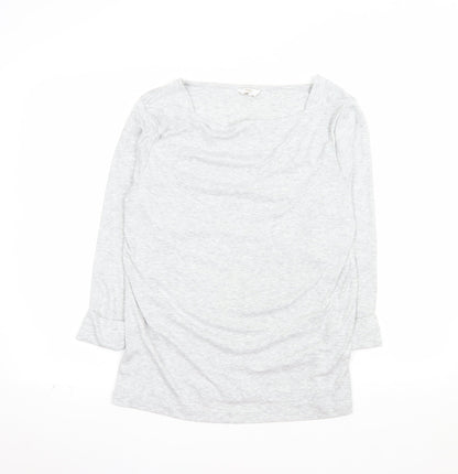 Cotton Traders Women's Grey Long Sleeve Boat Neck Top Size 14