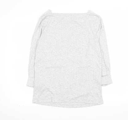 Cotton Traders Women's Grey Long Sleeve Boat Neck Top Size 14