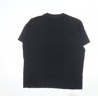Paul Smith PS Men's Black XL Graphic Zebra Print Cotton T-Shirt