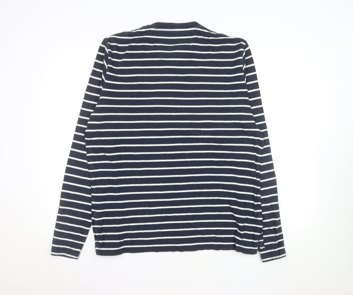 Jack Wills Womens Blue Striped Long Sleeve Henley T-Shirt Size L