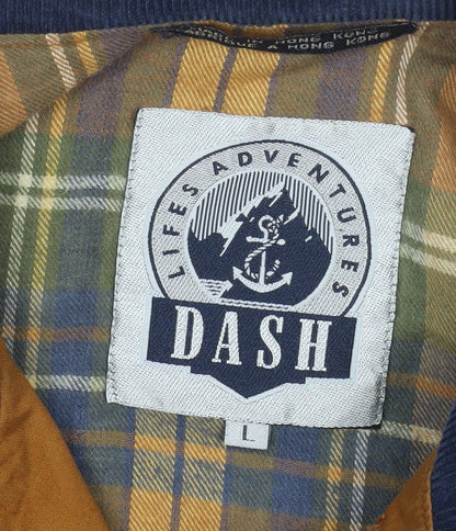 DASH Mens Brown Cotton Overcoat Jacket Lined Size L Regular Fit