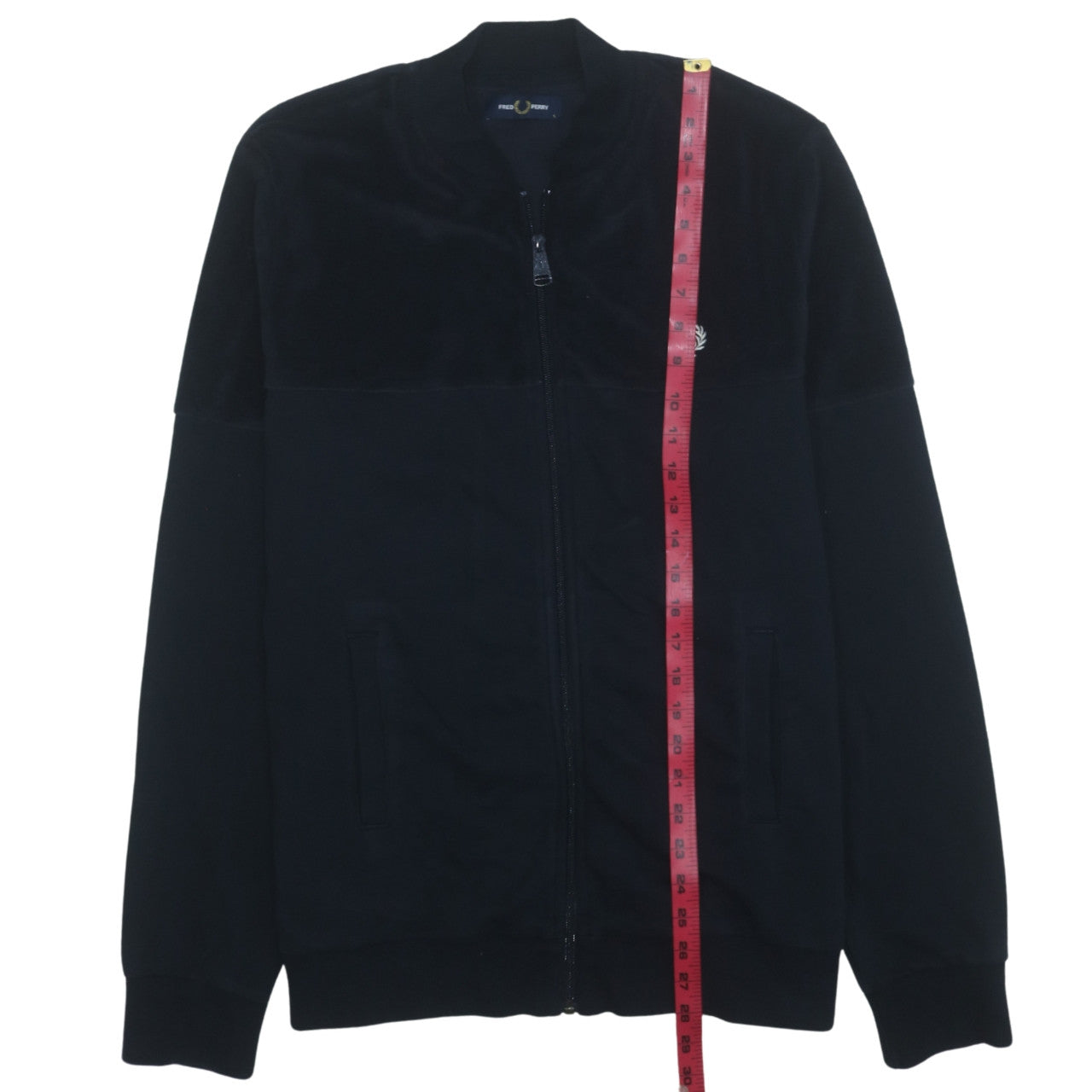 Fred Perry Men's Black Full Zip Sweatshirt Size L Classic Style