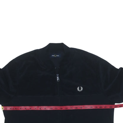 Fred Perry Men's Black Full Zip Sweatshirt Size L Classic Style