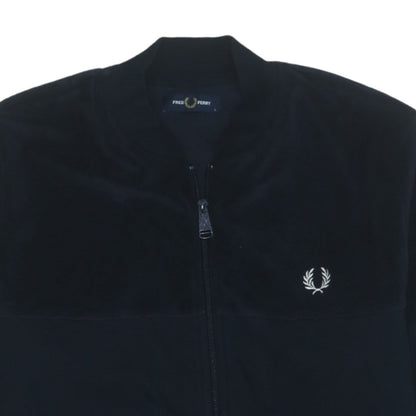 Fred Perry Men's Black Full Zip Sweatshirt Size L Classic Style