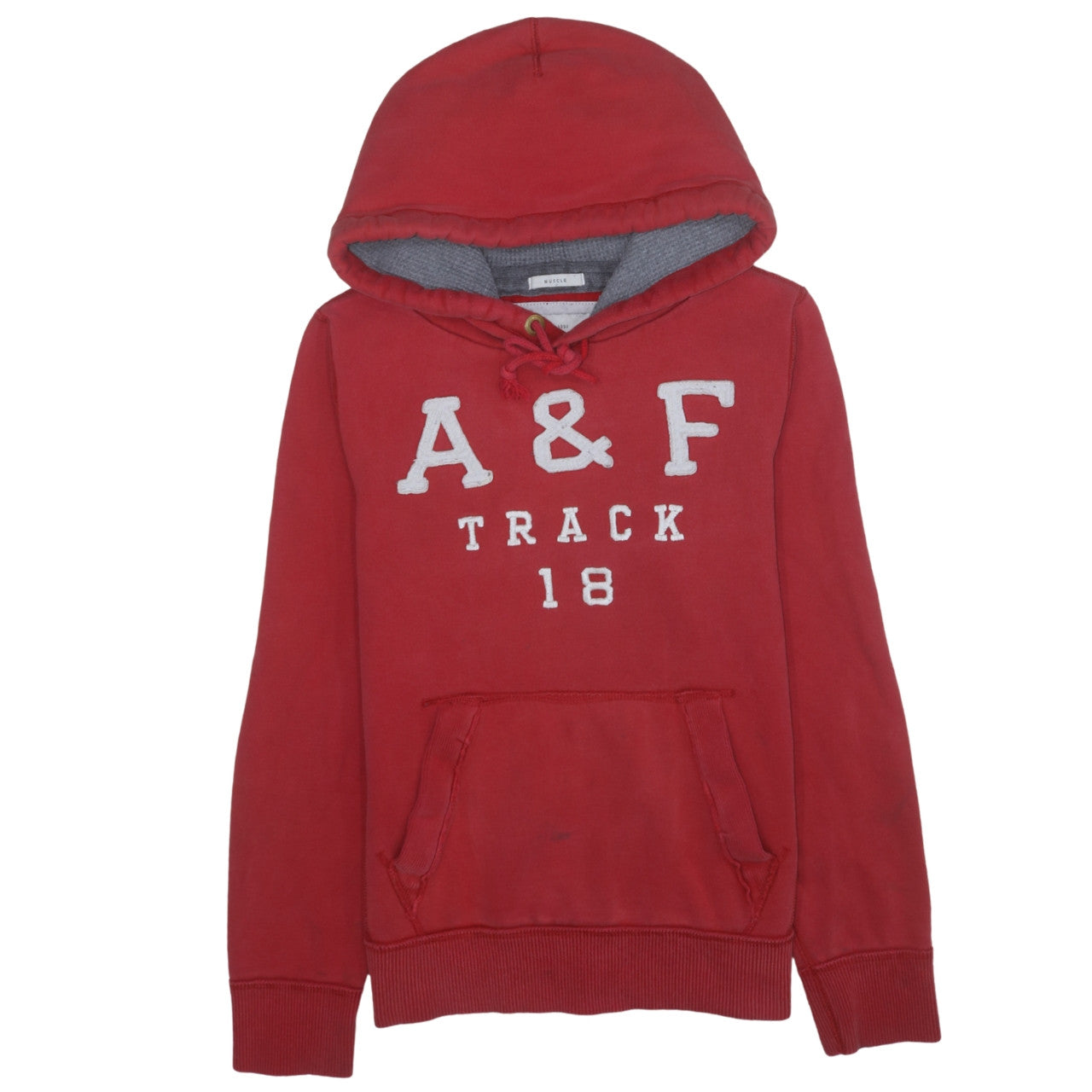Abercrombie & Fitch Men's Red Pullover Hoodie M Muscle Fit