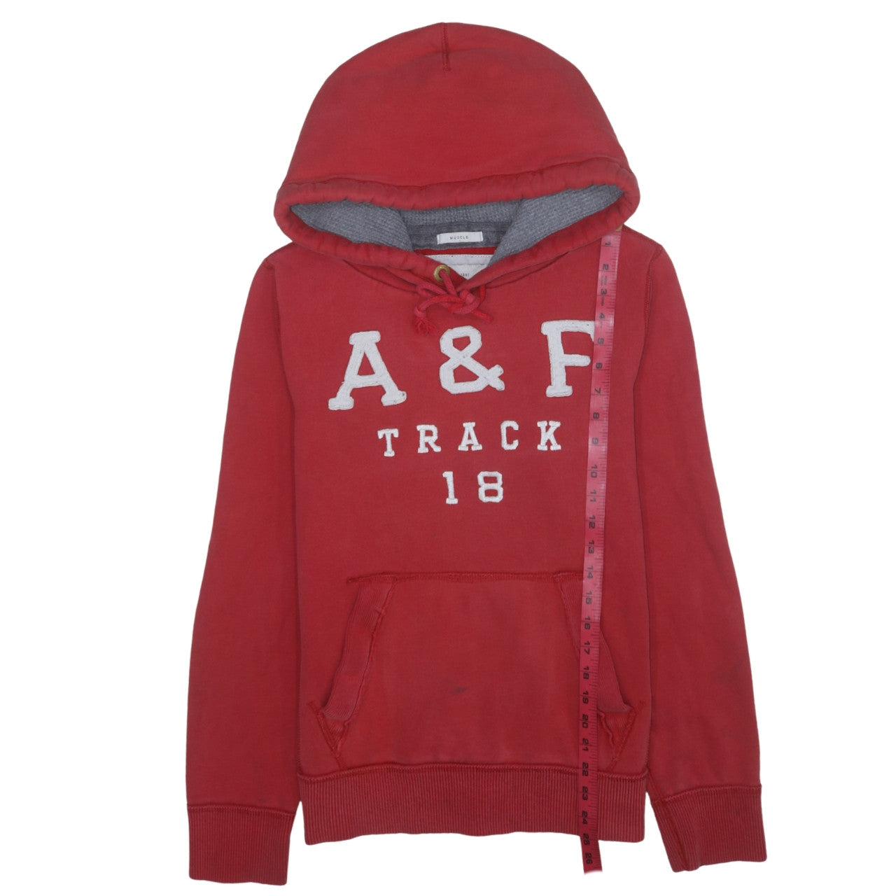 Abercrombie & Fitch Men's Red Pullover Hoodie M Muscle Fit