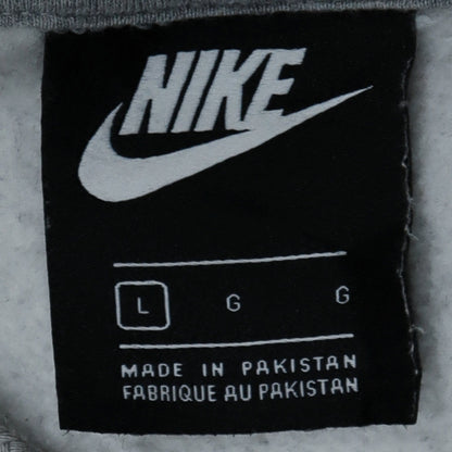 Nike Men's Grey Pullover Hoodie L Regular Fit Fleece Logo