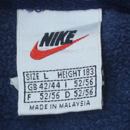 Nike Mens Blue Orange Pullover Hoodie L Embroidered Sports Logo