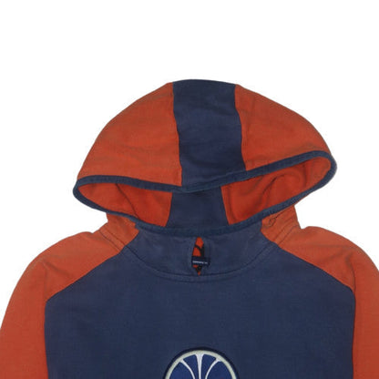 Nike Mens Blue Orange Pullover Hoodie L Embroidered Sports Logo