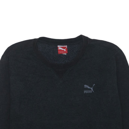 Puma Women Black Crew Neck Pullover Sweatshirt Size L