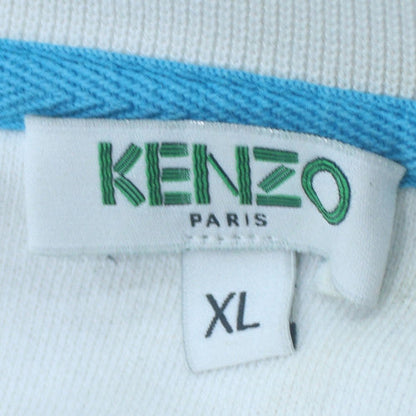 Kenzo Paris Womens White XL Pullover Sweatshirt Tiger Embroidered Cotton