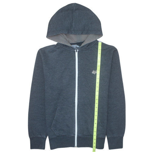 Fox Men's Grey Full Zip Hoodie M Fleece Cotton Polyester