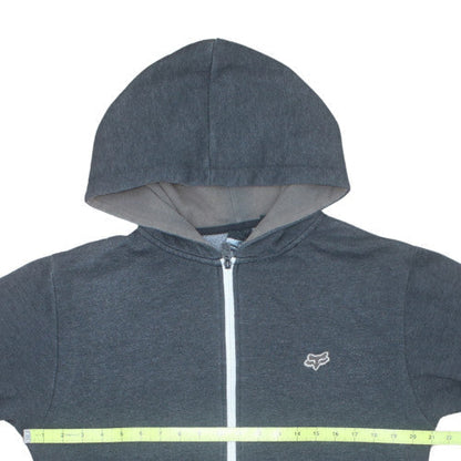 Fox Men's Grey Full Zip Hoodie M Fleece Cotton Polyester