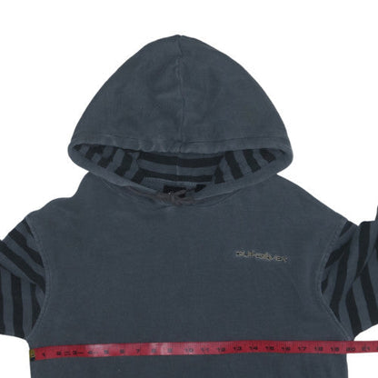 Quiksilver Men's Blue Striped Pullover Hoodie Size S