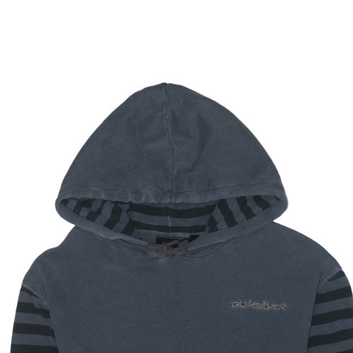 Quiksilver Men's Blue Striped Pullover Hoodie Size S
