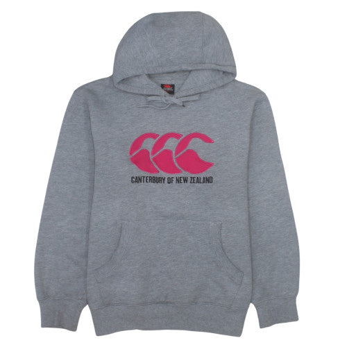 Canterbury Mens Grey Pullover Hoodie L Rugby Sports Logo Fleece