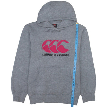 Canterbury Mens Grey Pullover Hoodie L Rugby Sports Logo Fleece
