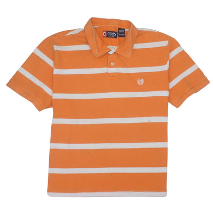 Chaps Men's Orange Striped Cotton Polo Shirt XL