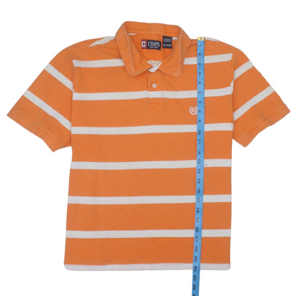 Chaps Men's Orange Striped Cotton Polo Shirt XL