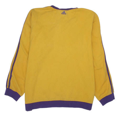 Adidas Men’s Yellow Lakers Pullover Sweatshirt XL Logo Sportswear