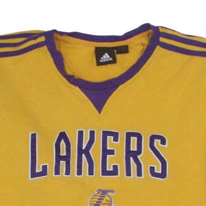 Adidas Men’s Yellow Lakers Pullover Sweatshirt XL Logo Sportswear