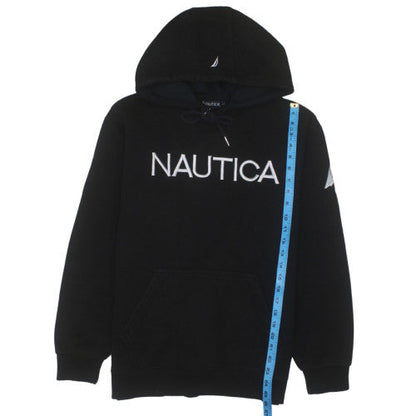 Nautica Men's Black Embroidered Logo Pullover Hoodie L