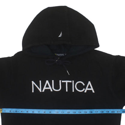 Nautica Men's Black Embroidered Logo Pullover Hoodie L